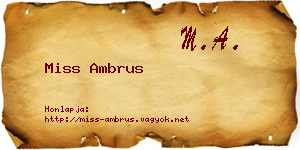 Miss Ambrus névjegykártya